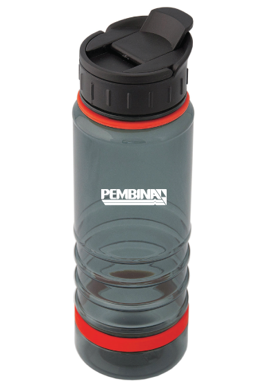 TRITAN™ 750 ML. (25 FL. OZ.) WATER BOTTLE - Color Red/Smoke